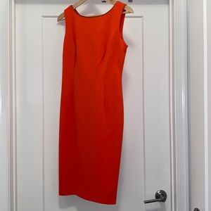 NWT! Orange Calvin Klein Zip-Trim Sheath Sleeveless Dress - Size 6